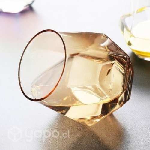Set 6 Vasos Estilo Nordico Diamante Wisky Brown