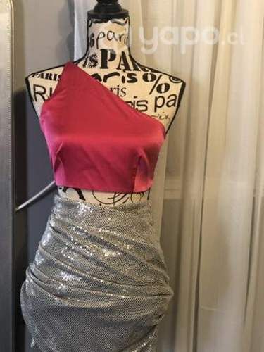 Hermoso crop satinado talla xs-s