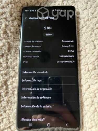 Celular Samsung Galaxy S10 plus muy poco uso