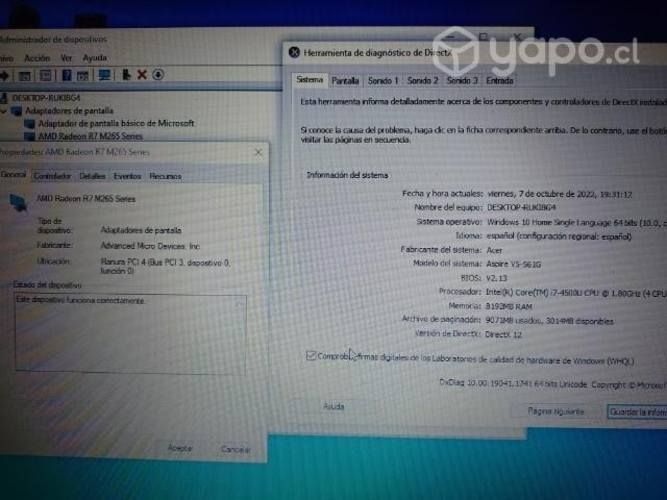 Notebook semi gamer Core i7 - 8gb ram - SSD 500gb
