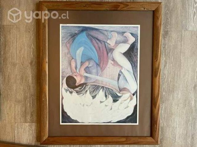 Set 5 cuadros en marco de madera