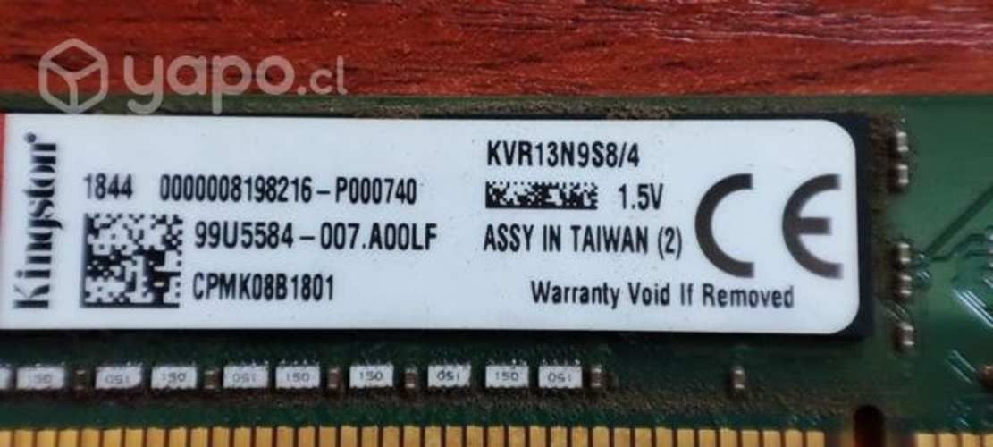Memoria Ram Kingston: 4 GB