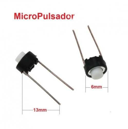 Micropulsador Para Pcb De 2 Pines De Largo 13mm (