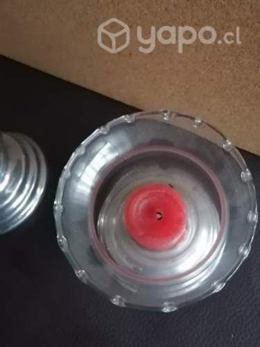 Candelabros de vidrio y plaque