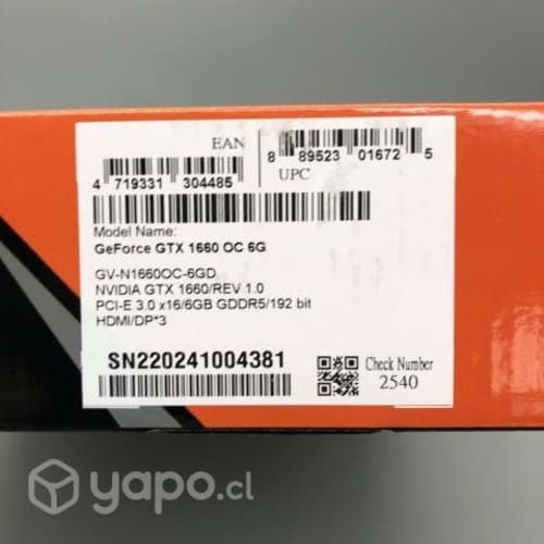 Gigabyte Aorus GeForce GTX 1660 OC 6G