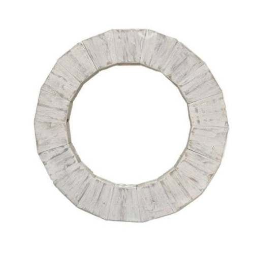 Espejo de madera reciclada 80 cm Blanco Albayalde