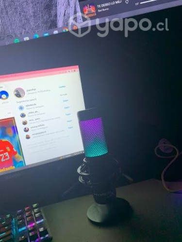 Micrófono Profesional Gamer HyperX QuadCast S RGB,