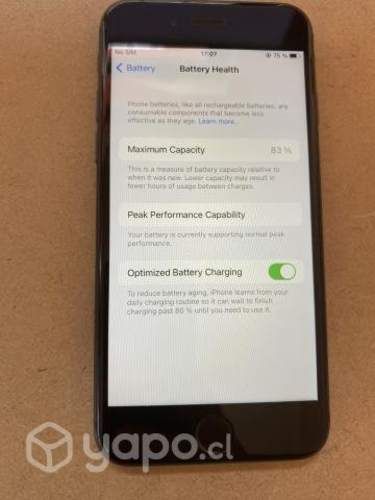 IPhone 8, 83% de batería original y bien cuidado