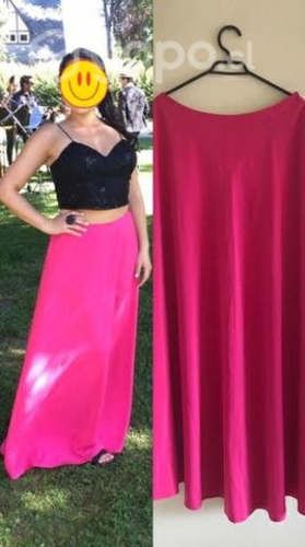 Falda larga fucsia