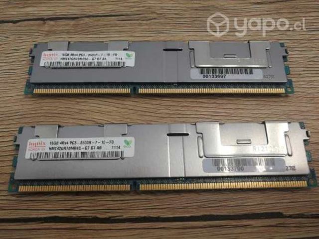 Memoria ram Hynix 2 unidades 16 GB 4rx4 PC3 8500R