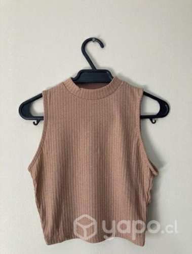 Polera top Shein mujer café