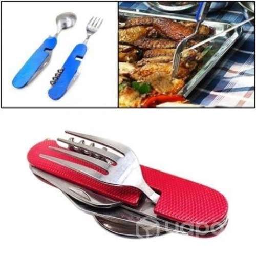 Set Servicio Cubiertos 4en1 Viaje Camping Trekking