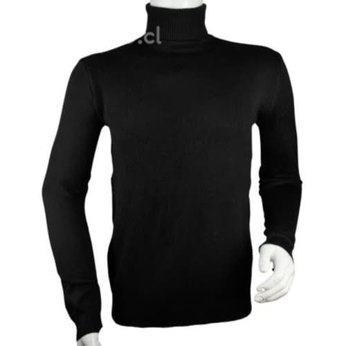 Sweater Negro New Hilo Fino Cuello Alto M-L-XL-XXL