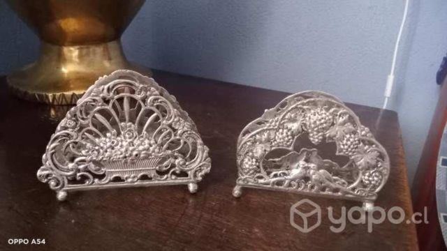 Servilleteros antiguos de plata