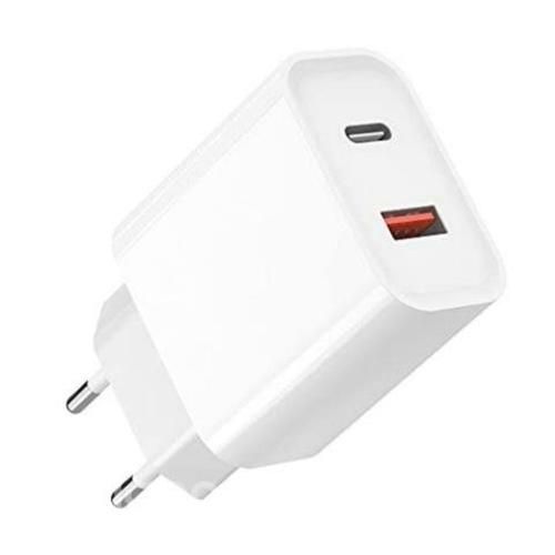 Cargador USB con USB C rápido de 20w doble USB