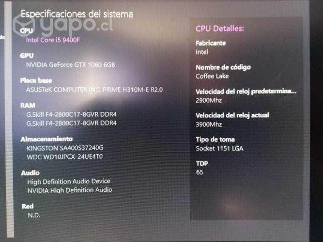 Pc-gamer i5 9400f + 1060 6gb