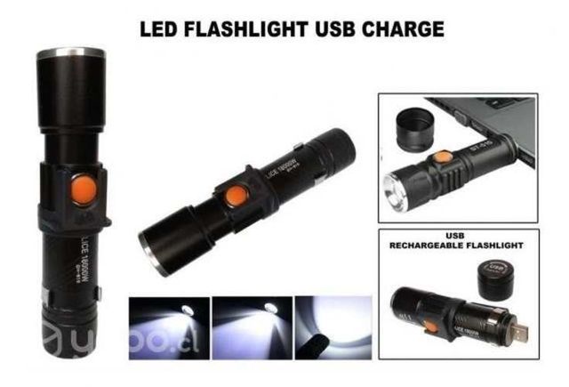 Linterna Led 3000lum Xml T6 Tactica Usb Recargable