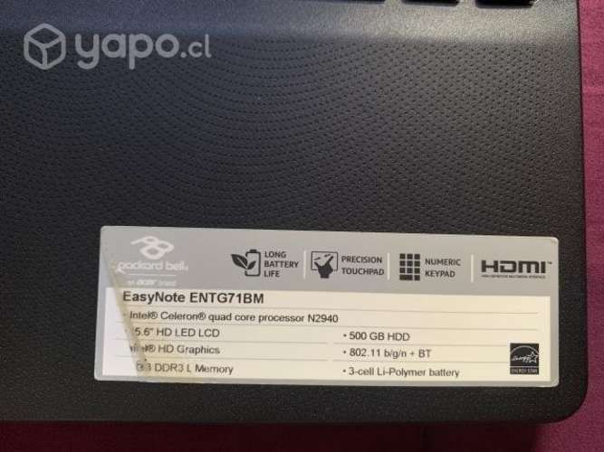 Notebook Packard Bell EasyNote ENTG71BM-C5AJ