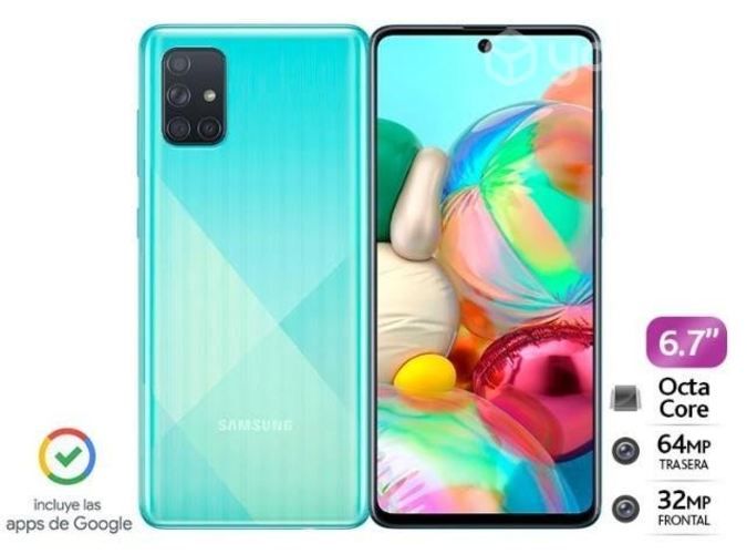 Samsung A71 con funda protectora