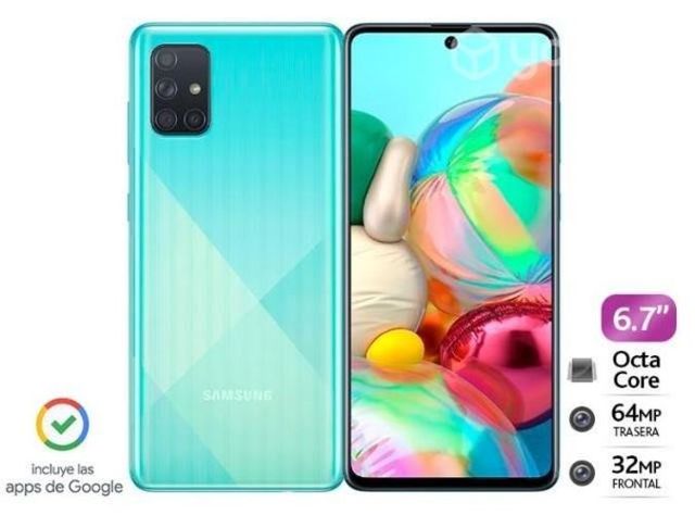 Samsung A71 con funda protectora