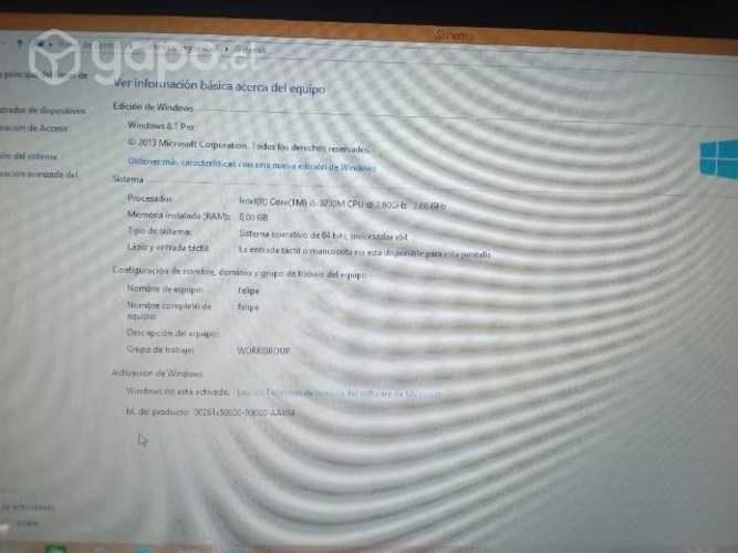 Notebook Hp pavilion Intel core i5