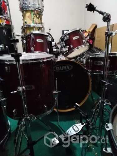 Bateria mapex vx con atriles y pedal impecable