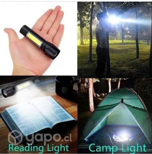 Mini Linterna 2en1 Recargable USB Led Cob Lateral
