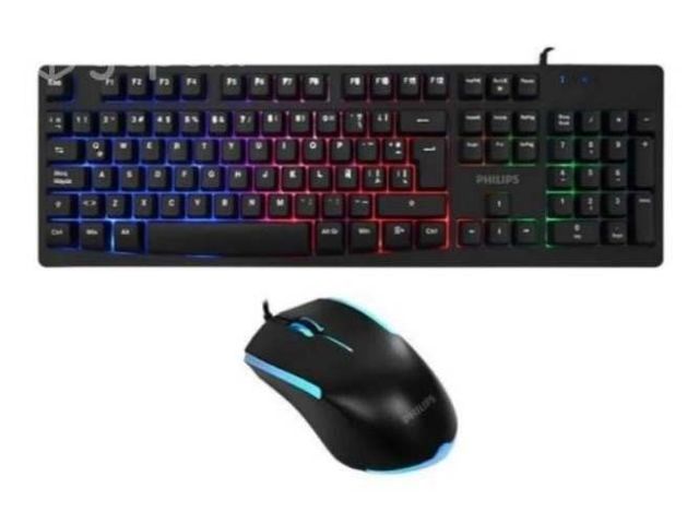 Pack teclado-mouse retroiluminado RGB USB Philips