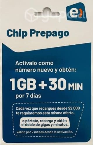 Chip prepago entel al mayor