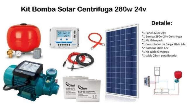 Kit Bomba Solar Centrifuga 280w 24v con hidropack