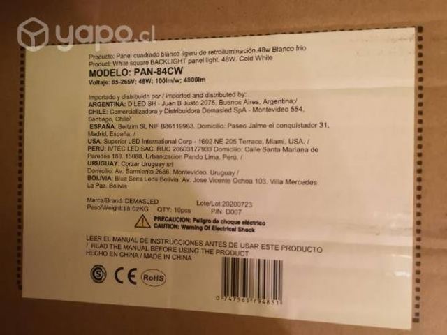 Panel Led 48W 63 x 63 x 4