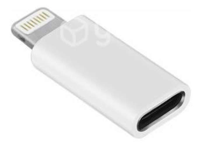Adaptador otg para iphone lighting a tipo c