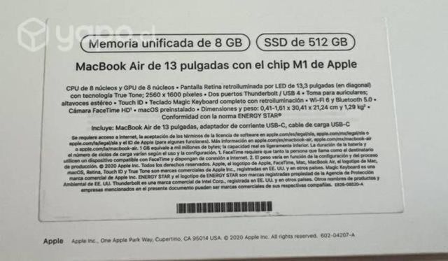 Macbook air m1 512gb