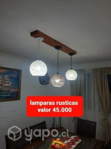 Mesas plegables .mesones y lamparas rusticas