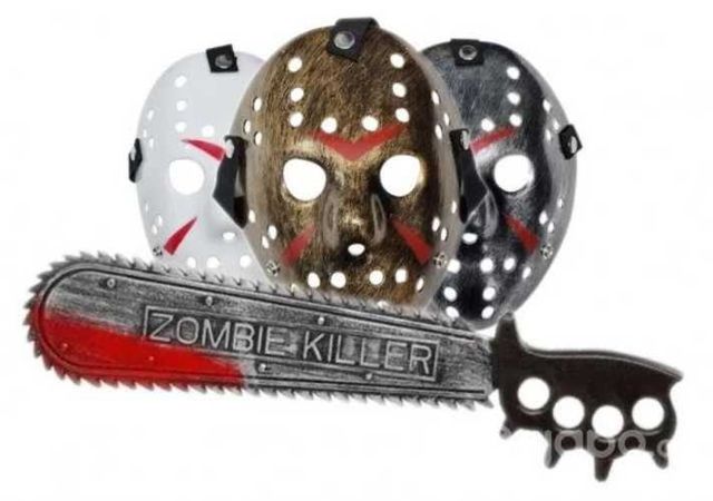 Mascara Jason + Machete Sierra 51cm Halloween