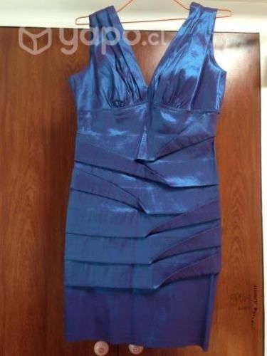 Vestido fiesta azul cobalto tornasol usado una vez