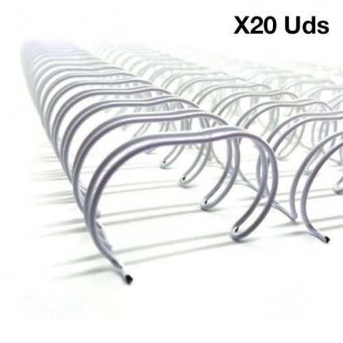 Anillo Metálico Blanco 9mm 20 Uds Capacidad 65h