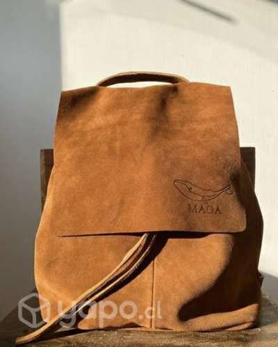 Cartera / Mochila Cuero Reno casi nueva