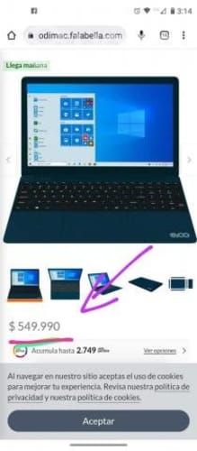 Notebook Evoo intel core i7 / 8GB RAM