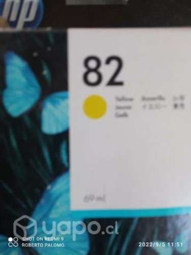 Tinta HP 82 yellow original de 69ml