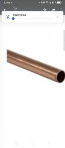 Dos cañerías de cobre de 1/2 x 6 MTS agua ,gas