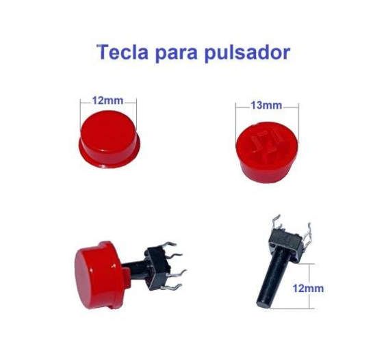 Pulsador Para Pcb Y Tecla Diametro 12mm ( Pack 5 U