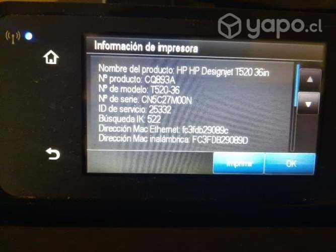 Impresora hp designjet t520 36 in