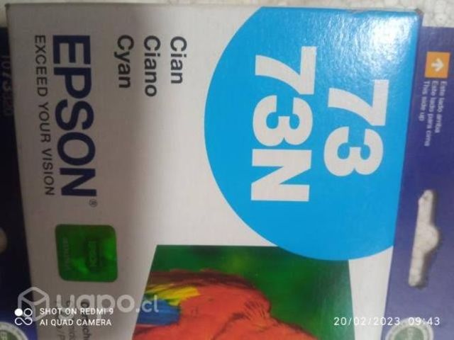 Tintas Epson 73n azul colores originales