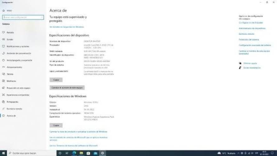 Computador de escritorio HP I5 8th gen
