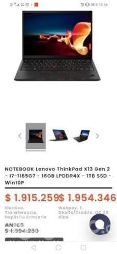 Notebook ThinkPad Lenovo x13 gen.2 con GARANTIA