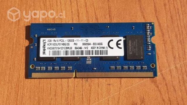 Memoria ram 2gb ddr3 notebook marca kingston