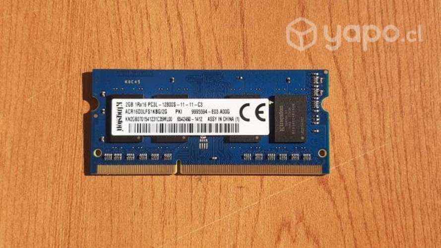 Memoria ram 2gb ddr3 notebook marca kingston