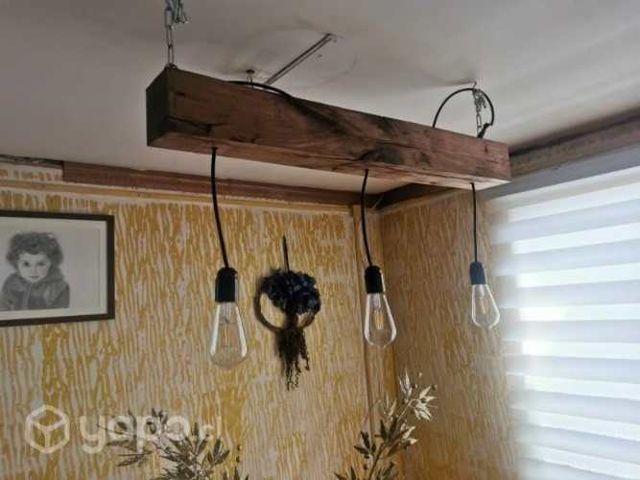 Lampara rustica de viga pellin