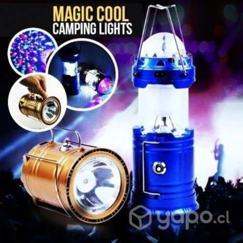 Lampara Foco Linterna Camping con Luz Disco 3en1